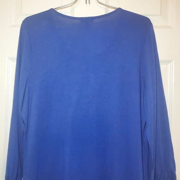 Talbots Scoop Neck Knit Top Cobalt Blue Size LP - Picture 7 of 10